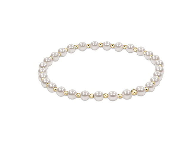 Enewton Classic Grateful Pattern 4mm Bead Bracelet - Pearl - The Boutique at Fresh