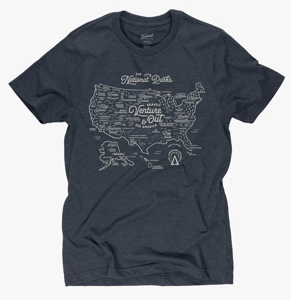 The Landmark Project - National Parks Map T-Shirt