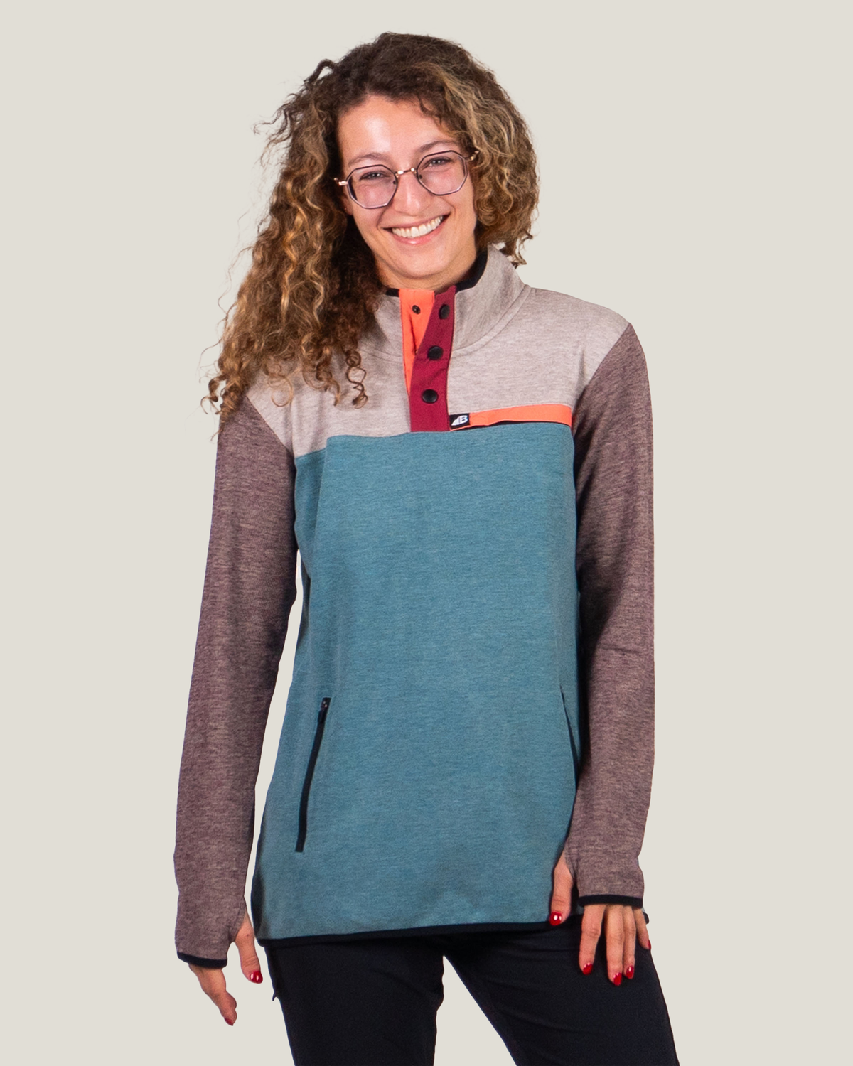 Belong Designs Women's Powell Fleece Pullover - Vintage Aqua