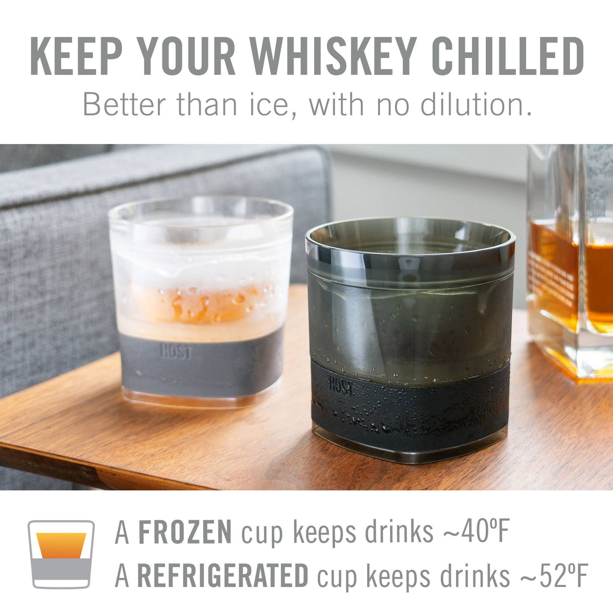 Whiskey FREEZE™ Insulated Cooling Cups - Smoke - CDU of 12