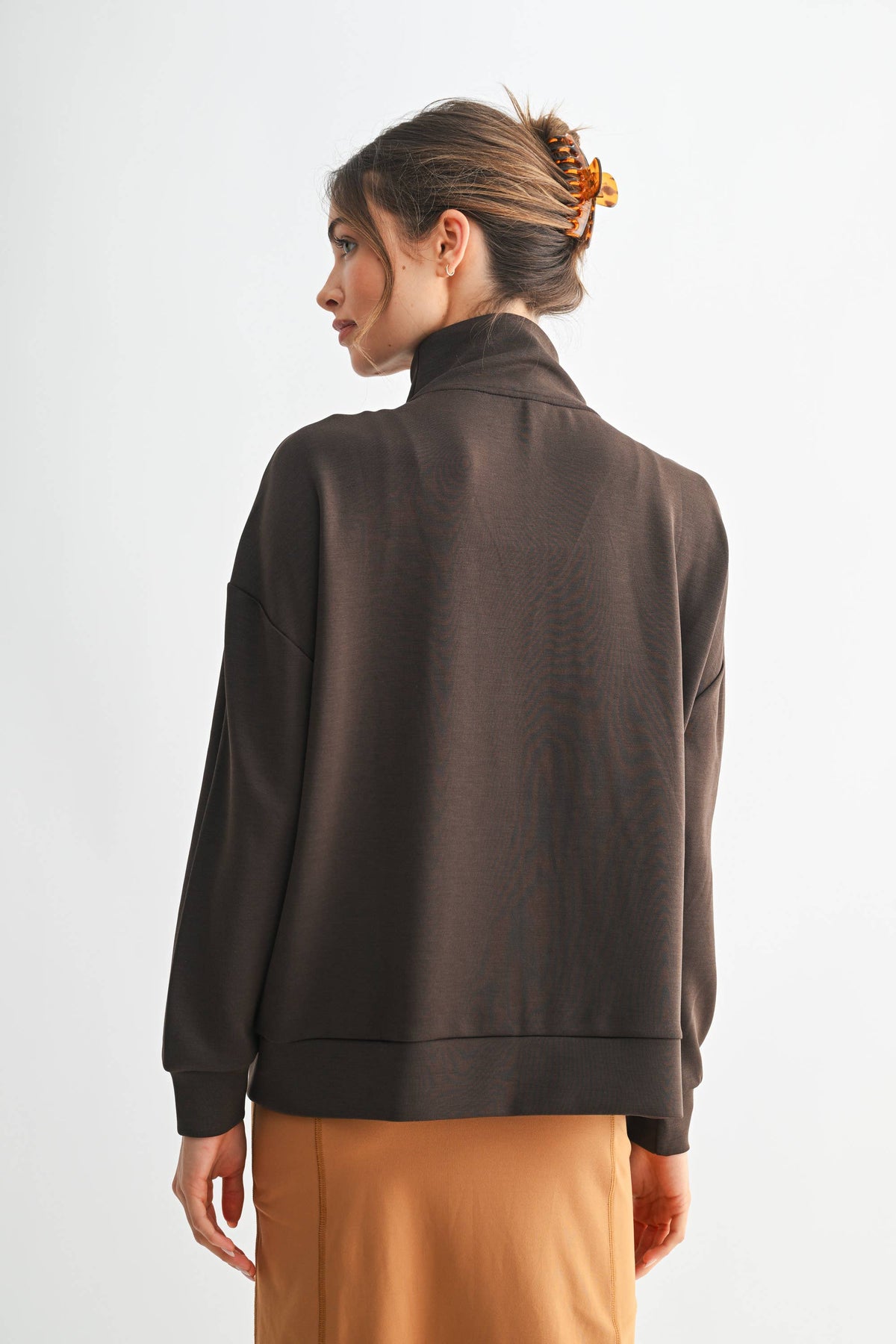 Mono B Laguna Gold Trim Scuba Zip-Up Jacket