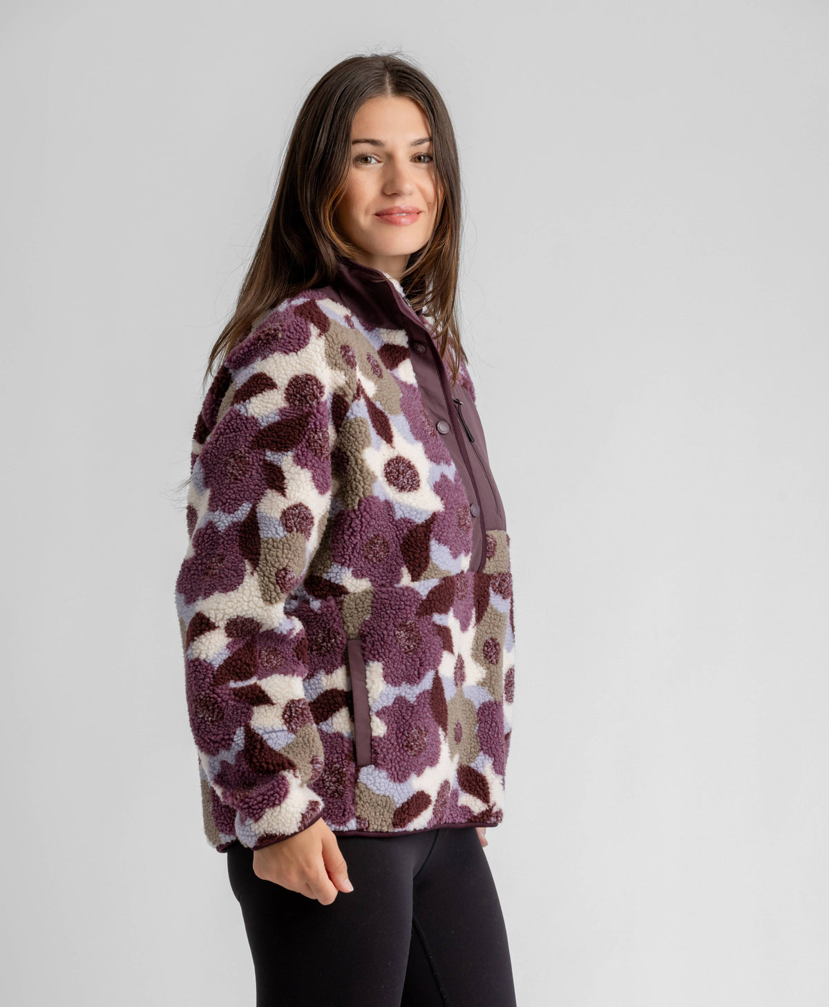 LIV Outdoor Tara Jersey Lined Snap-Up Pullover - Sassafras Floral