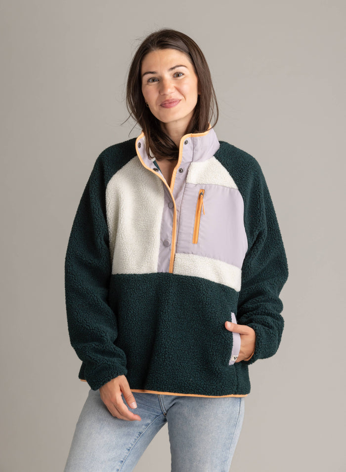 Women's Tara Quarter Snap Berber Pullover - Ponderosa Pine
