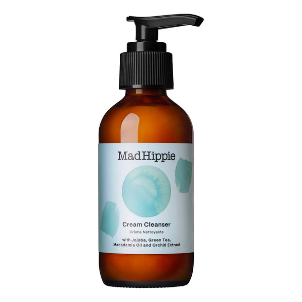 Brown bottle of Mad Hippie Cream Cleanser on a white background