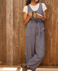 Toad & Co Tarn Sleeveless Jumpsuit - Navy Railroad Stripe