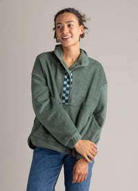 LIV Outdoor Dawn Heavy Fleece Quarter Snap Pullover - Laurel Wreath