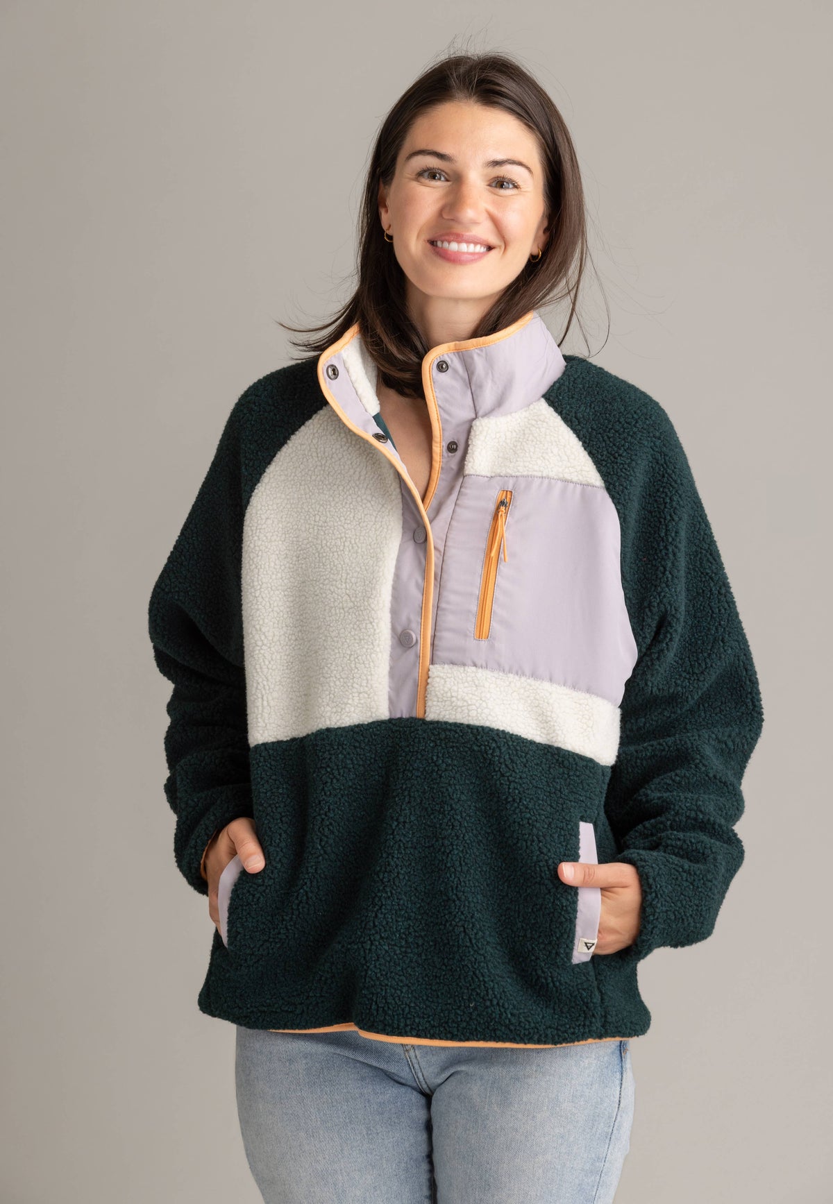Women's Tara Quarter Snap Berber Pullover - Ponderosa Pine