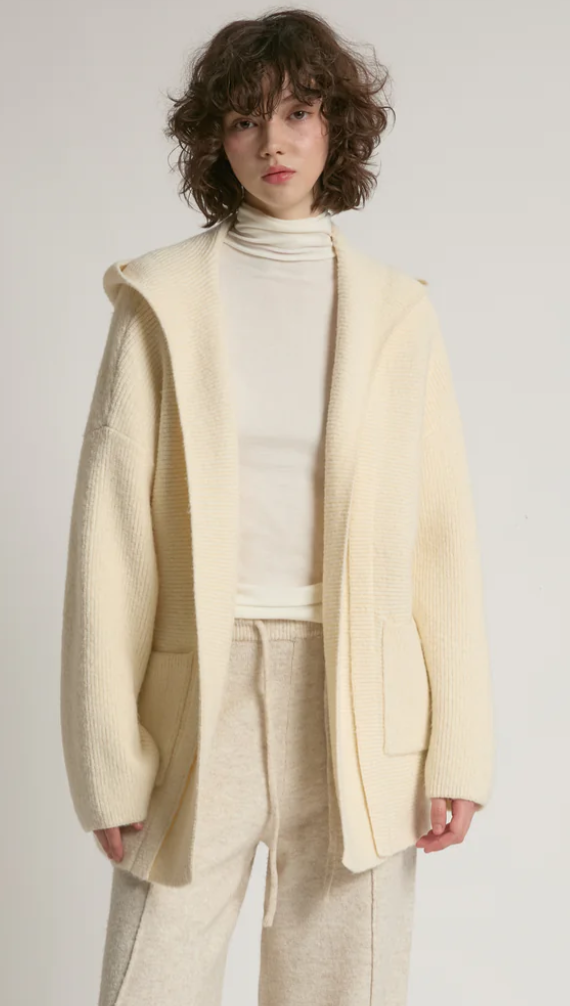 Look By M Haven Hoodie Cardigan - Ivory