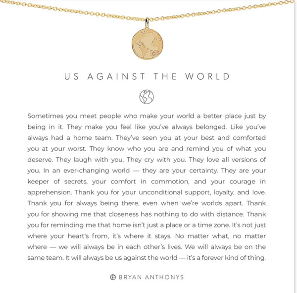 Bryan Anthonys Us Against The World Gold Necklace