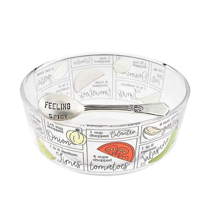 Mud Pie Spicy Guac Glass Dip Bowl Set