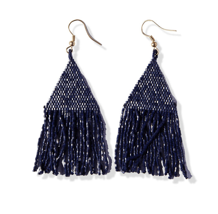 Ink + Alloy Navy Luxe Petite Fringe Earrings