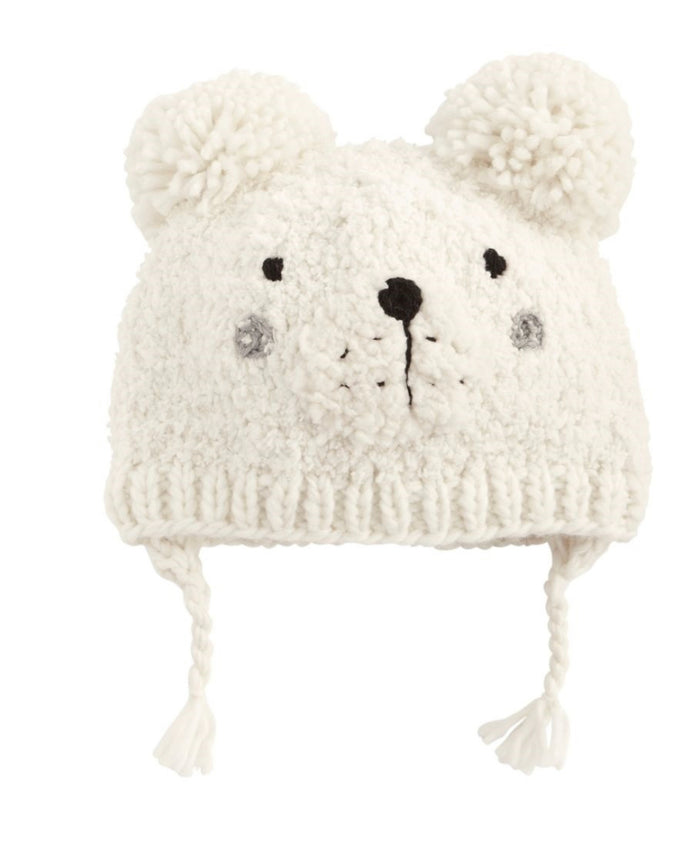 Mud Pie White Bear Knitted Hat