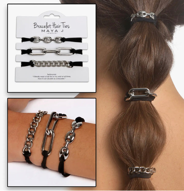 Maya J Bracelet Hair Tie - Silver