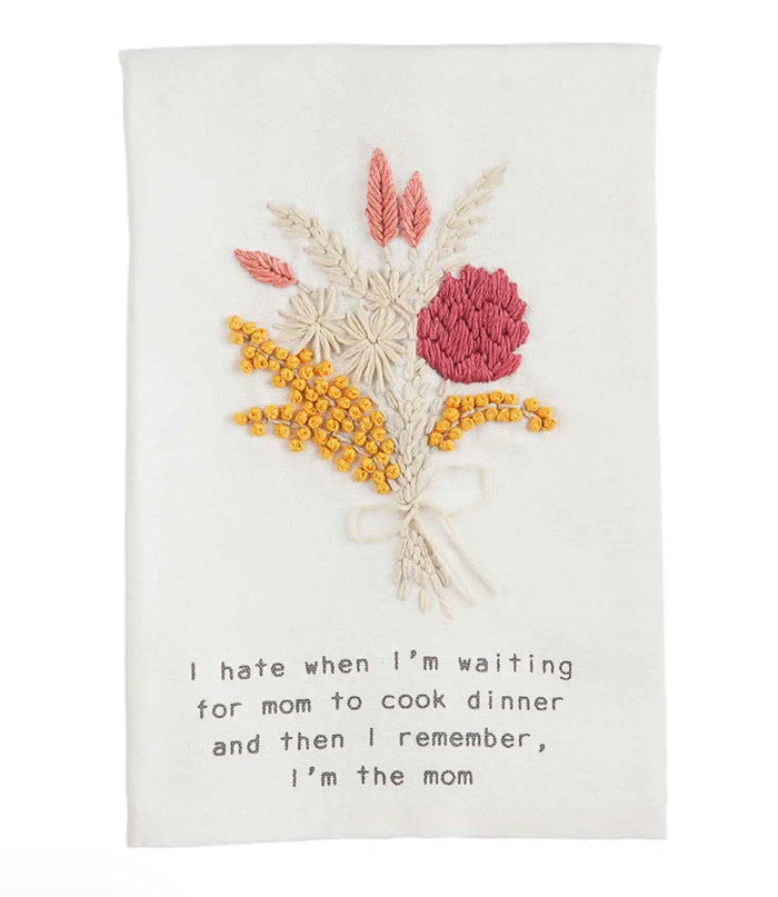 Mud Pie Funny Mom Embroidered Towels