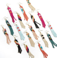 Ink + Alloy Ivory & Hot Pink Angels Petite Fringe Earrings