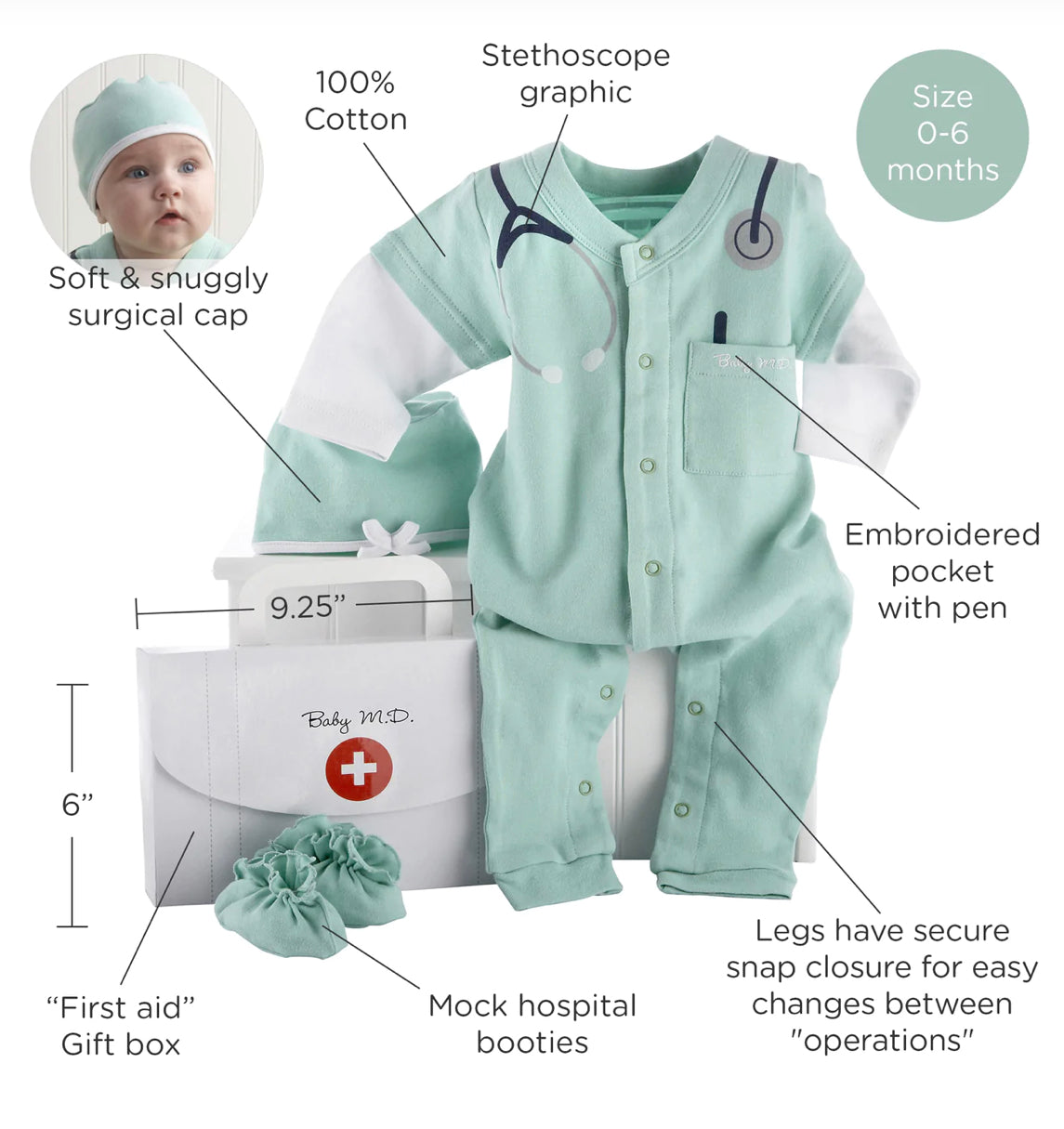Baby Aspen Baby M.D. Doctor Outfit - 0-6