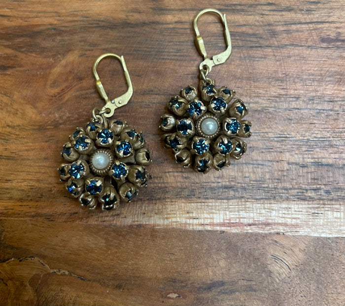 La Vie Parisienne By Catherine Popesco Starry Night Lake Blue Crystal Earrings