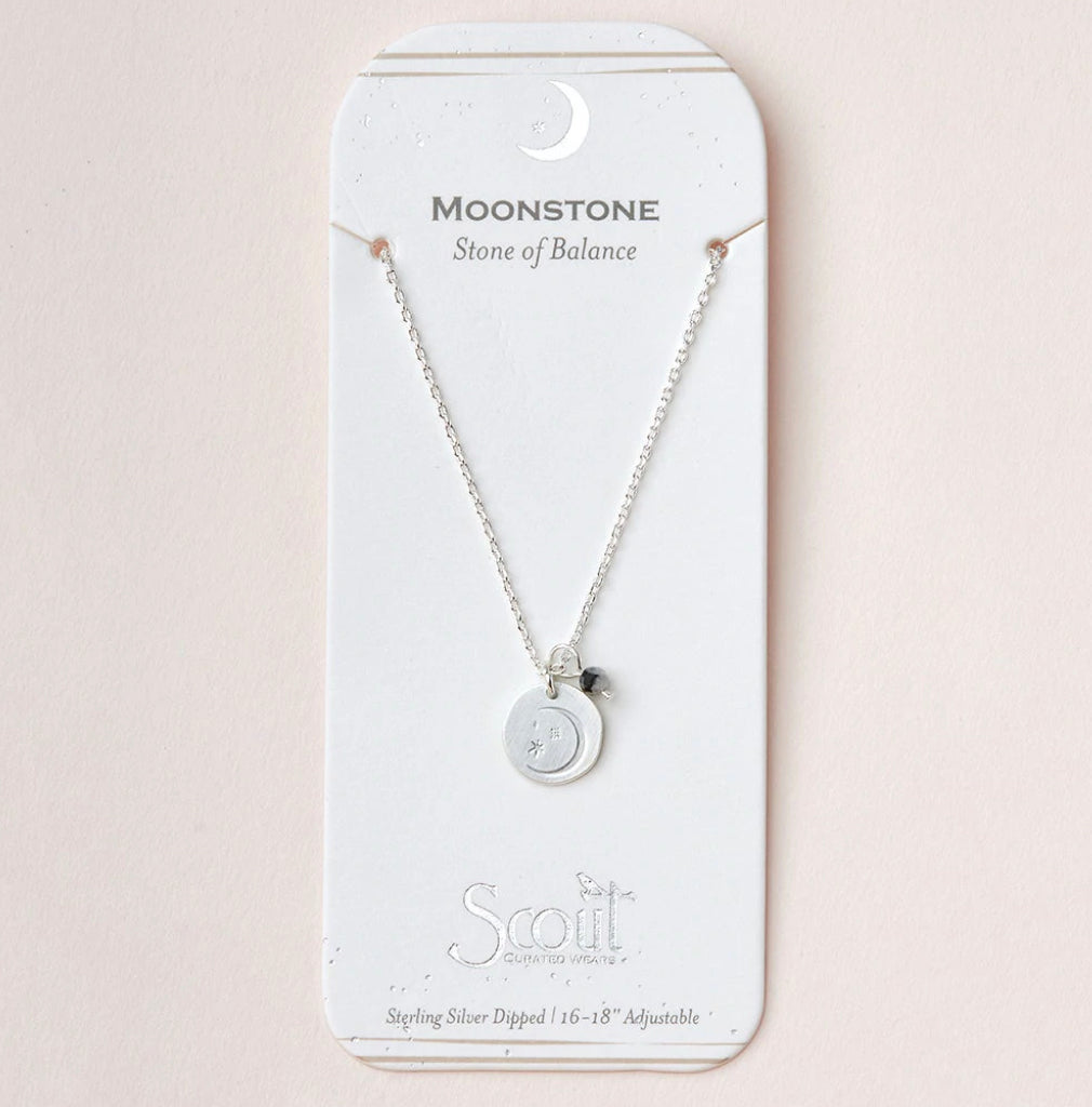 Scout Stone Intention Charm Necklace - Moonstone Stone Of Balance