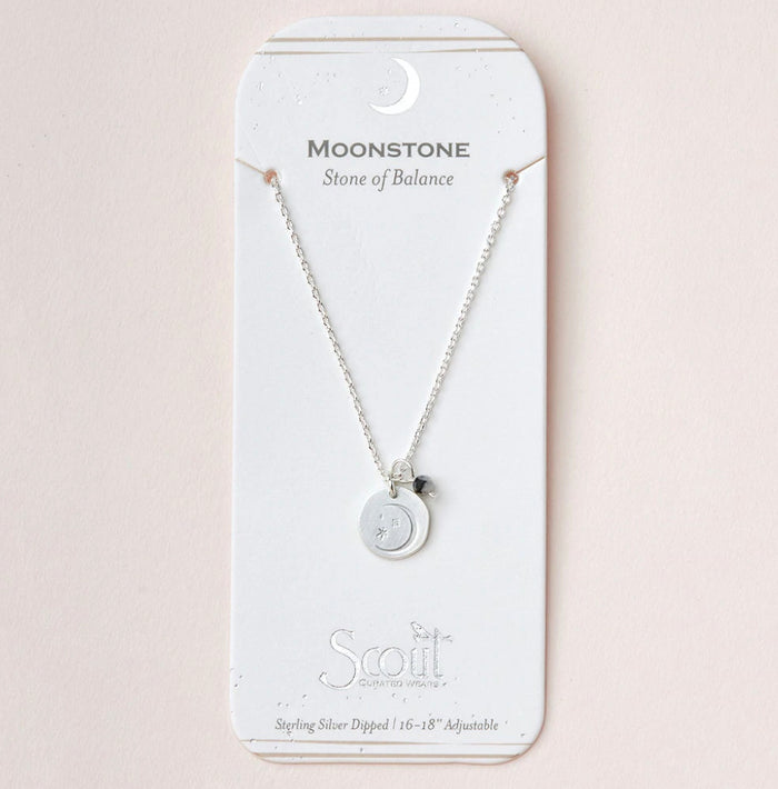 Scout Stone Intention Charm Necklace - Moonstone Stone Of Balance