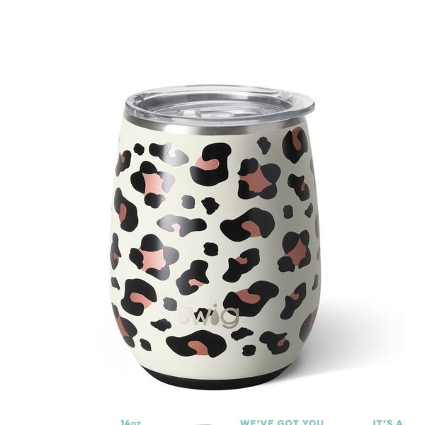 Swig Life 14 oz Luxy Leopard Stemless Wine Cup - The Boutique at Fresh