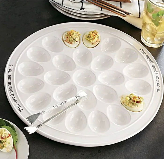 Mud Pie The Devil Made Me Do It Egg Platter Serving Set