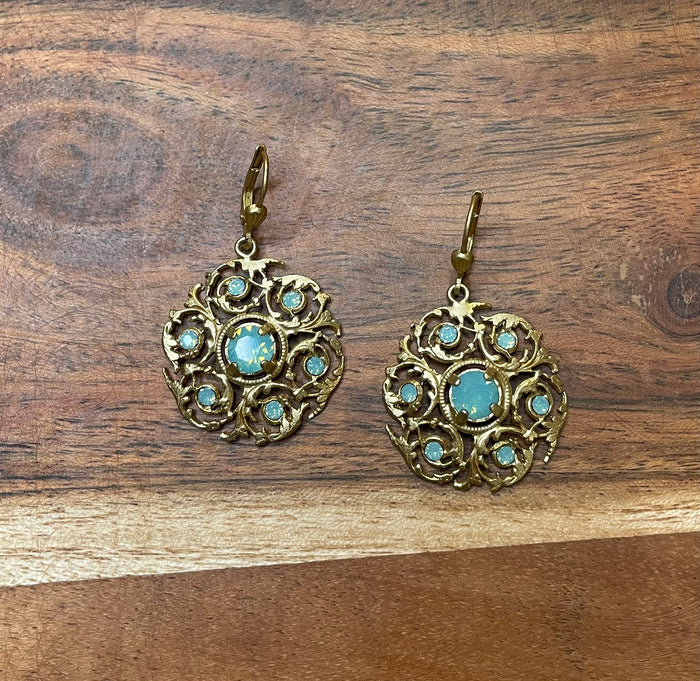 La Vie Parisienne By Catherine Popesco Pacific Opal Medallion Earrings