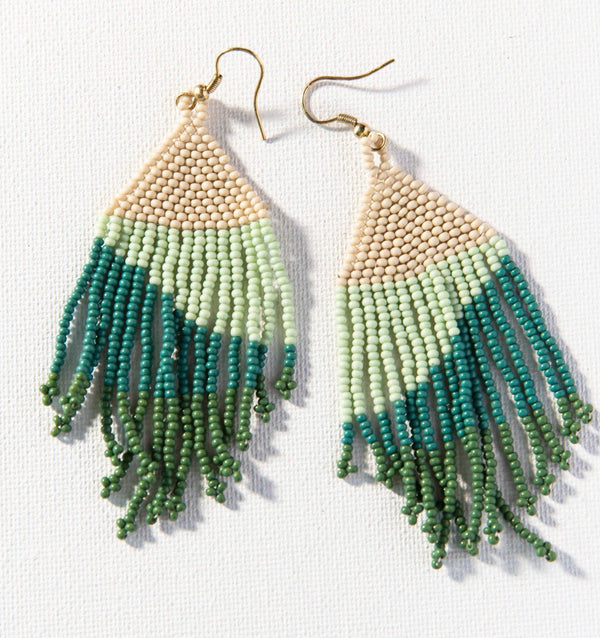 Ink + Alloy Teal Ombré Fringe Earrings