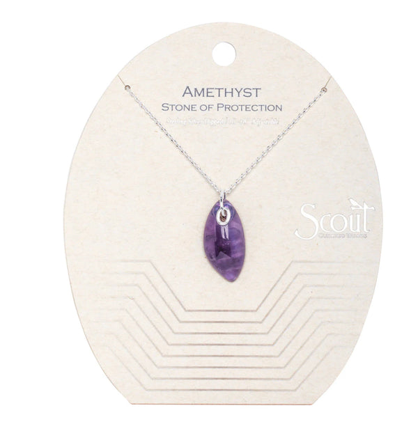 Scout Organic Stone Necklace - Amethyst Stone Of Protection