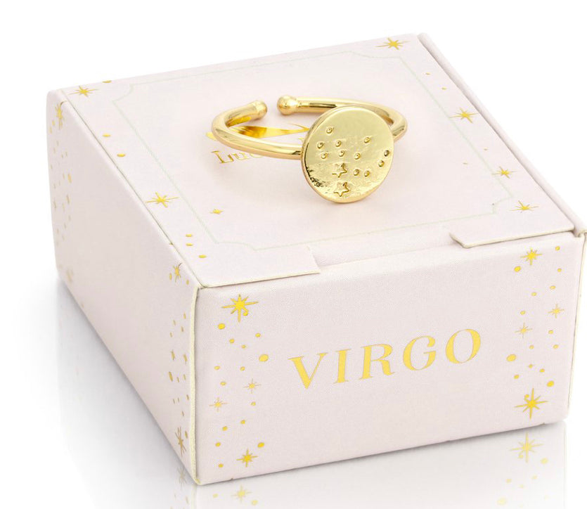Lucky Feather Zodiac Signet Ring - Virgo