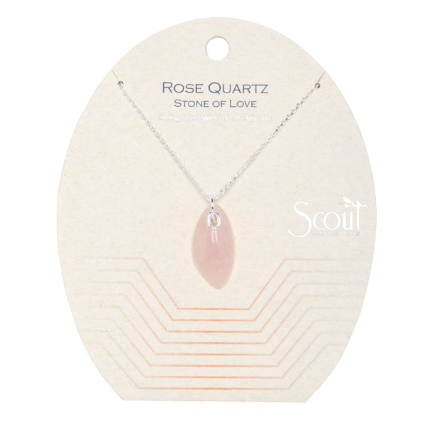 Scout Organic Stone Necklace - Rose Quartz Stone Of Love