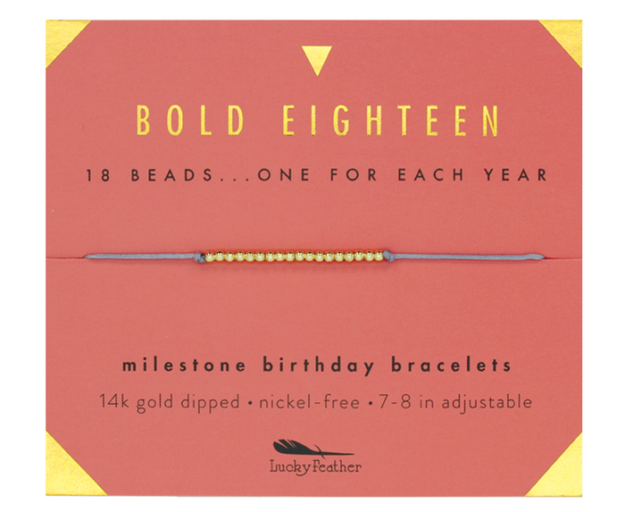 Lucky Feather Birthday Milestone Bracelet - Bold Eighteen