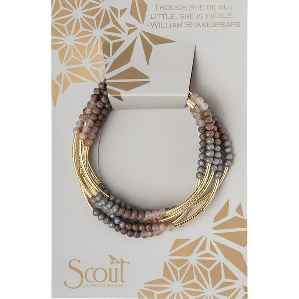 Scout Wrap Bracelet Necklace Matte Metallic Tri Tone