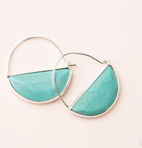 Scout Stone Prism Hoop Earrings Turquoise And Silver 