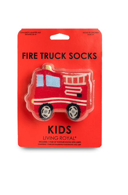 living royal kids 3d fire truck crew socks