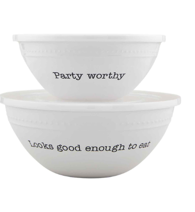mud pie melamine bowl set with lids